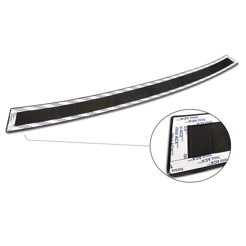 Zwart RVS Achterbumperprotector  VW Transporter T5 2003-2015 (alle) & T6 2015- / FL 2019- (met achterdeuren) 'XL' 'Ribs'