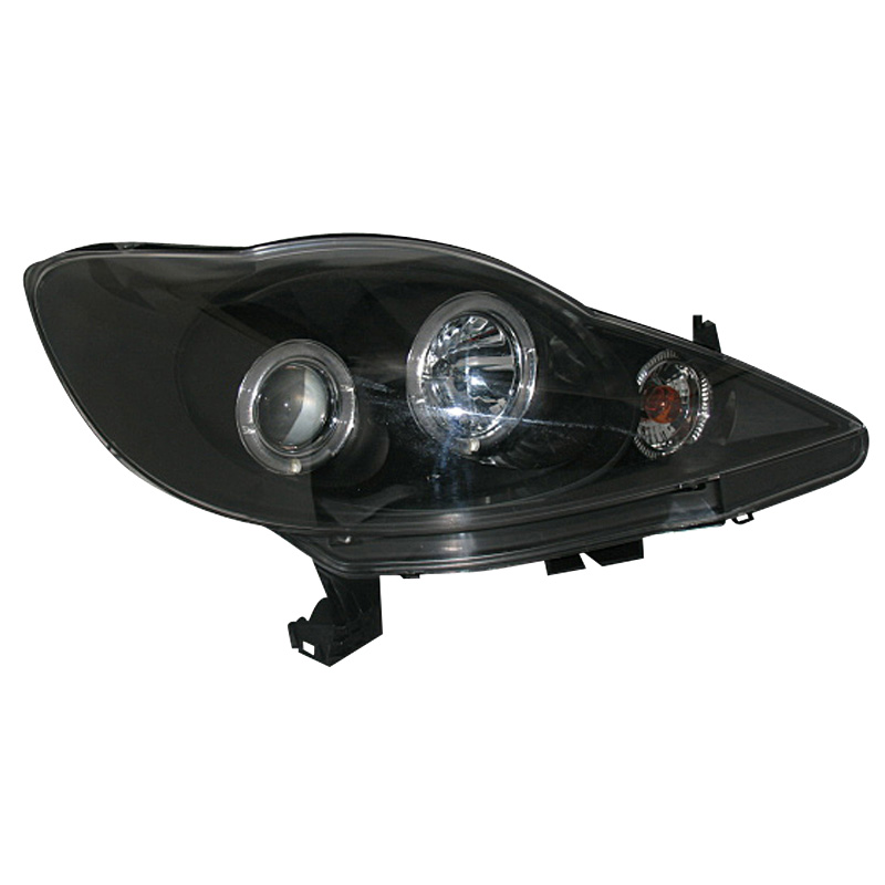 Set Koplampen  Peugeot 107 2005-2012 - Zwart - incl. Angel-Eyes