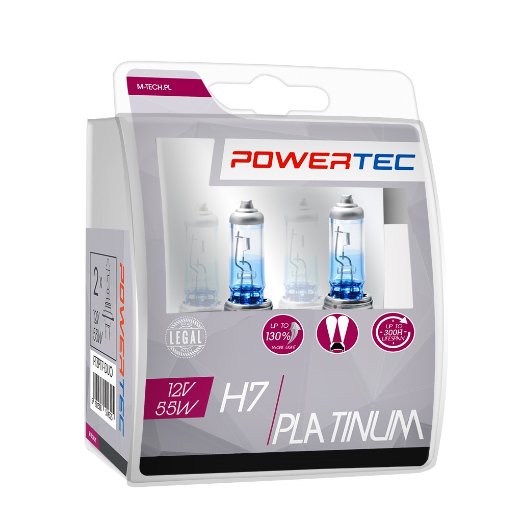 H7 Platinum +130% lampen 12V DUO M-tech Powertec