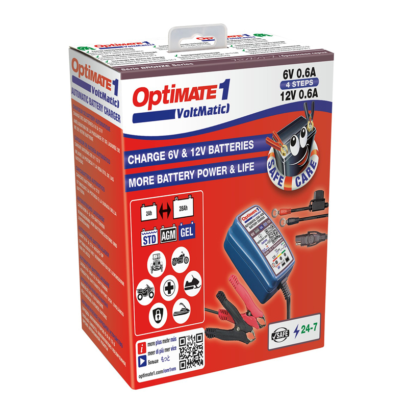 OptiMate 1 VoltMatic 6V / 12V 0,6A  Acculader / tester / onderhouder