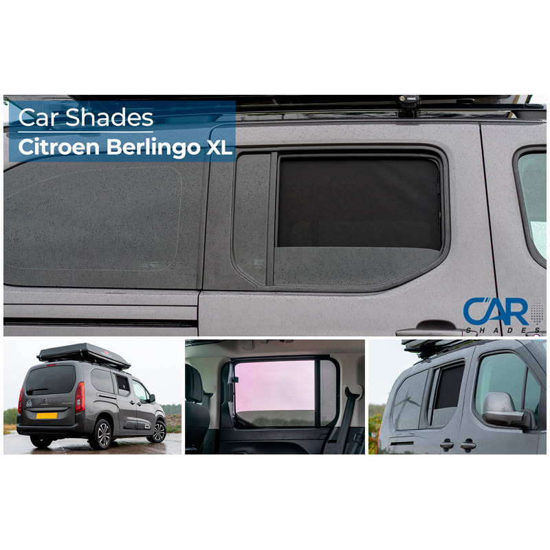 Set Car Shades (achterportieren)  Citroen Berlingo incl. XL / Peugeot Rifter / Opel Combo Life / Toyota Proace City 2018- (2-delig)
