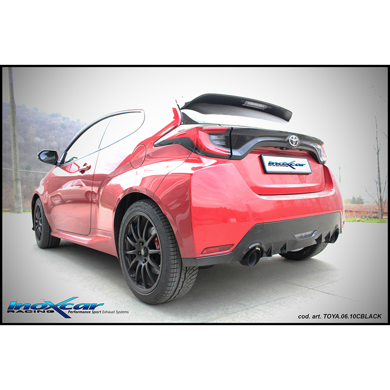 100% RVS Dubbele Sportuitlaat  Toyota GR Yaris 1.6 (261pk) 2020- Ø65mm Links/Rechts 100mm Racing Ceramic Black