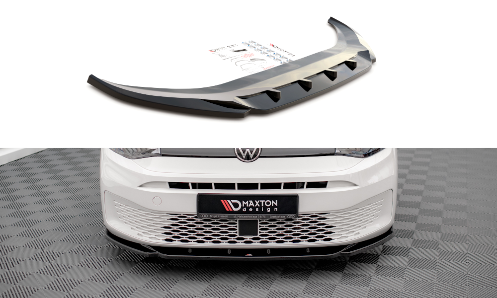 Voorspoiler V.1 Volkswagen Caddy MK5 Maxton Glans Zwart