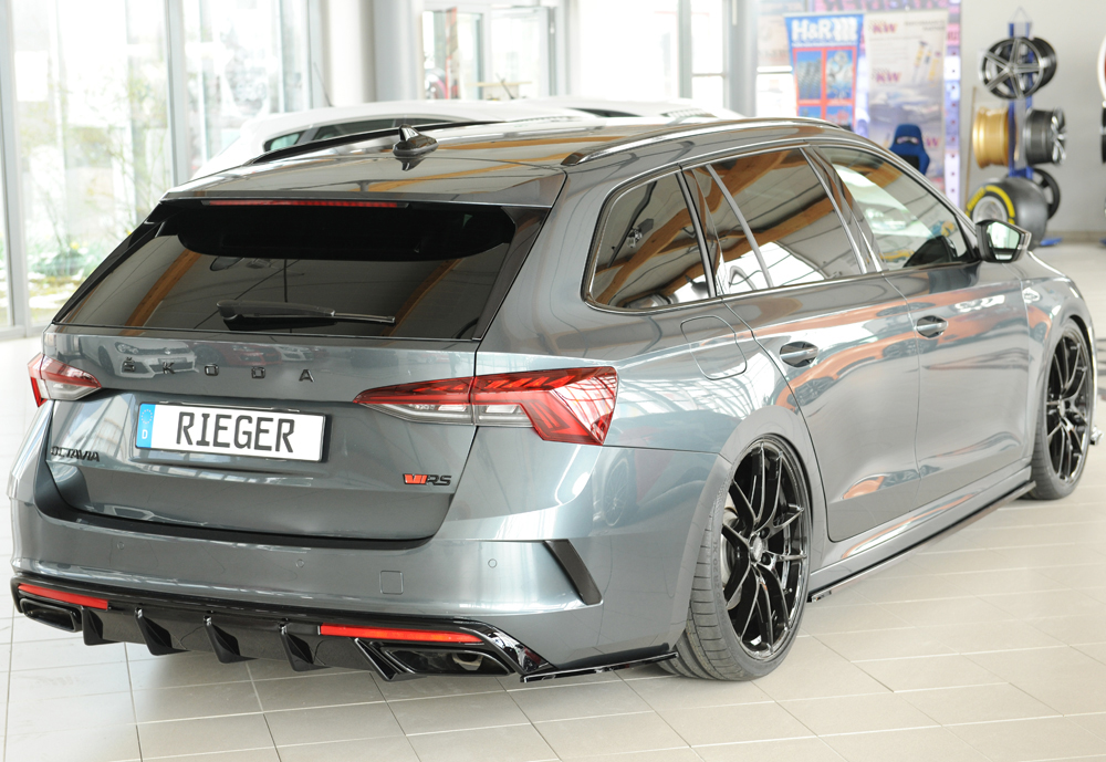 Diffuser Skoda Octavia RS (NX) Rieger Glans Zwart met Trekhaak