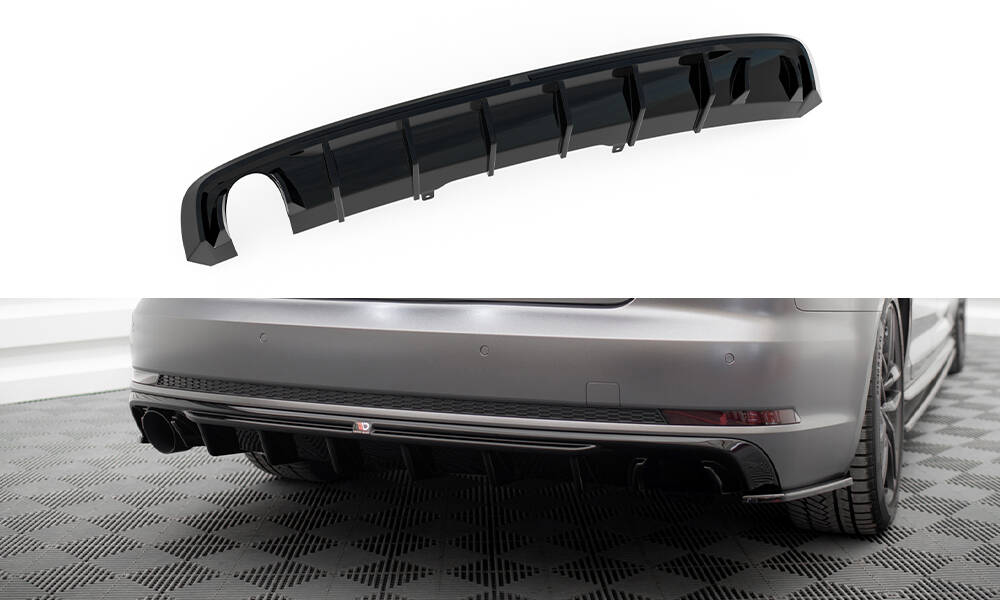 Achter Diffuser Audi A4 S-line B9 Maxton Glanzend zwart