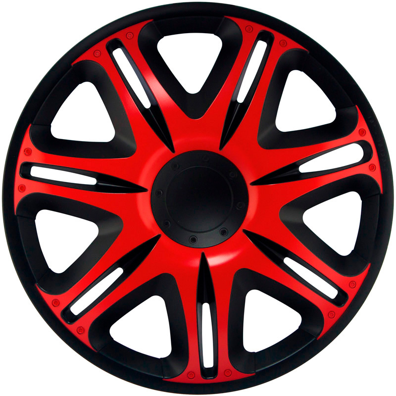 4-Delige J-Tec Wieldoppenset Nascar 14-inch zwart/rood