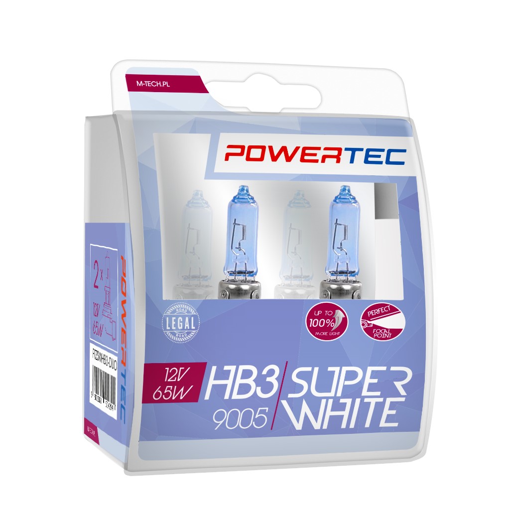 HB3 lampen SuperWhite 12V DUO Mtech Powertec