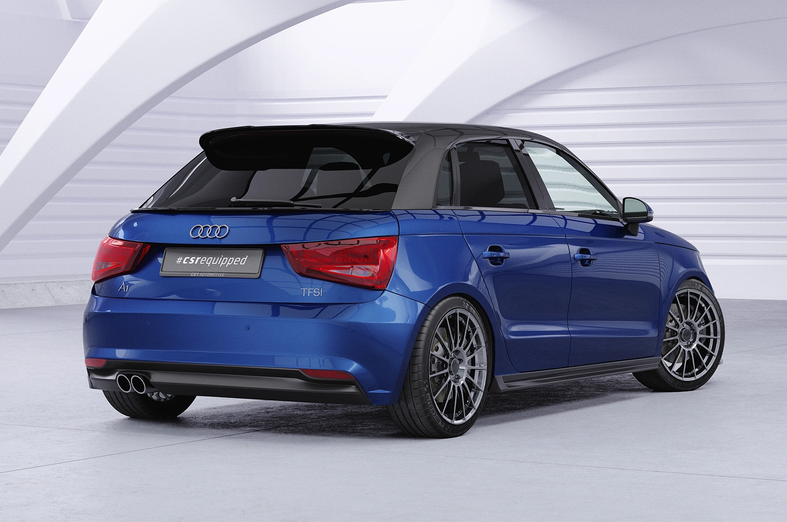 Zijskirts voor Audi A1 (8X) Glans Zwart