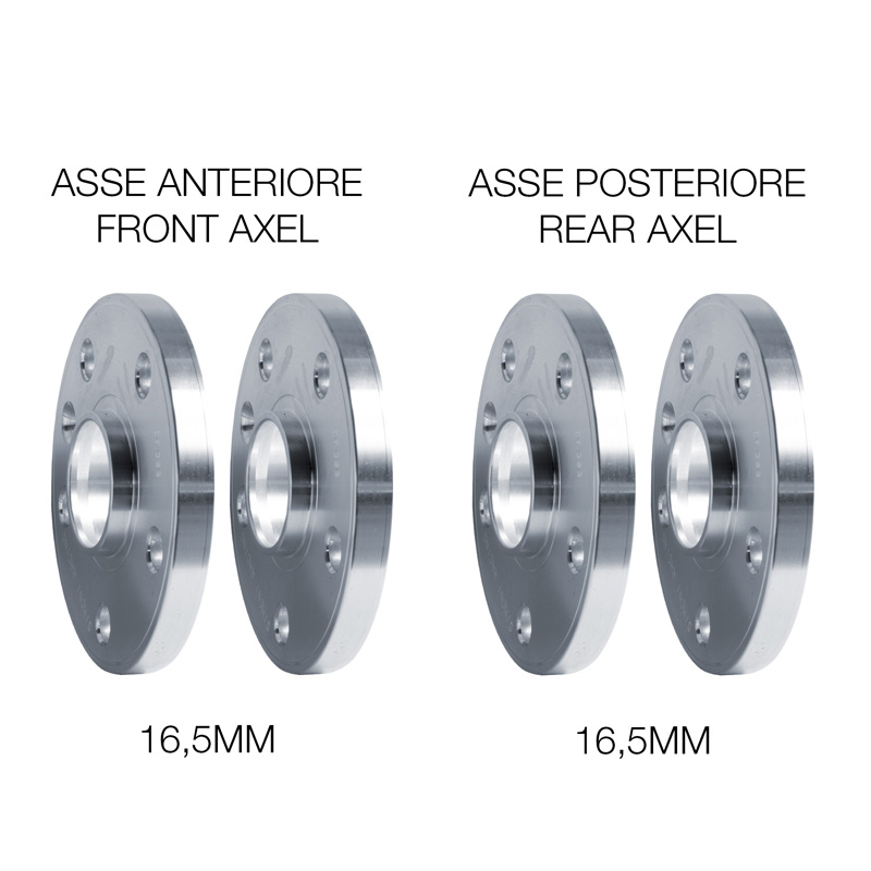 Simoni Racing Aluminium Spoorverbreder Set - 2x16,5mm(VA) - 2x16,5mm(AA) (Naaf 60,1mm) inclusief wielbouten -  Smart diversen