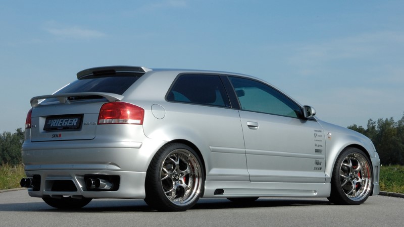Zijskirts Audi A3 8P 3-5 Deurs Rieger met uitsned