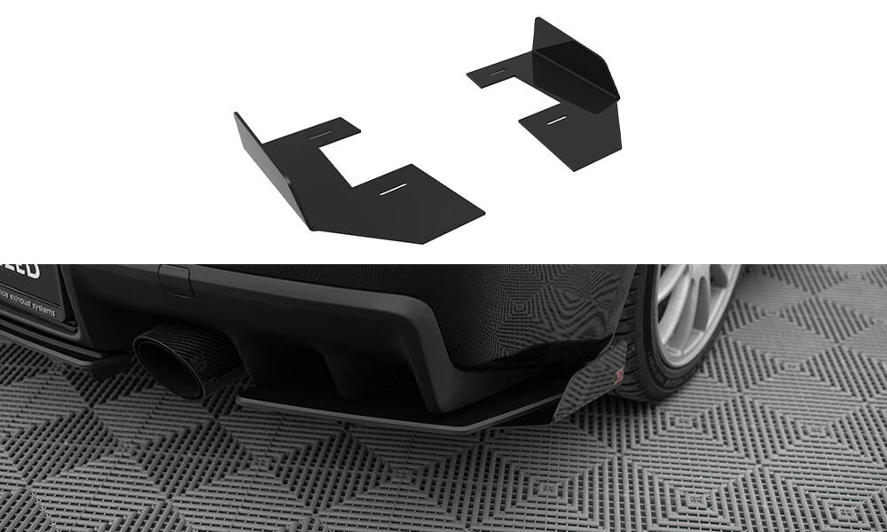 Street Pro Achterzij Flaps Mitsubishi Lancer EVO X Maxton Glanzend zwart
