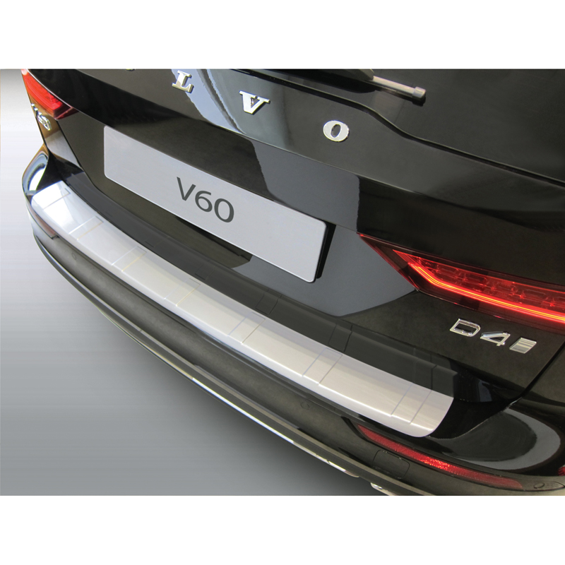 ABS Achterbumper beschermlijst  Volvo V60 II 2018- Zwart 'Ribbed'