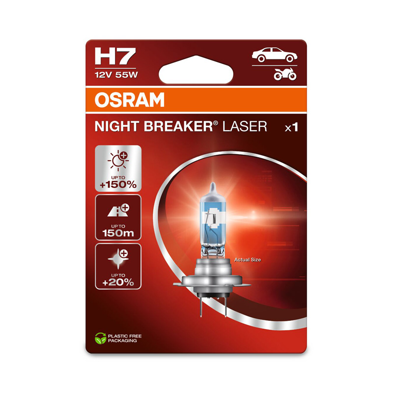 Osram Night Breaker Laser Halogeen lamp - H7 - 12V/55W - per stuk