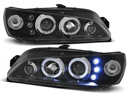 Koplampen Peugeot 306 97-00 Angel Eyes zwart