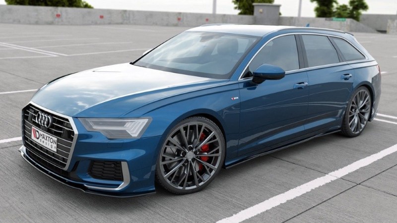 Zijskirts Audi A6 S-Line / S6 C8 Maxton Glans Zwart