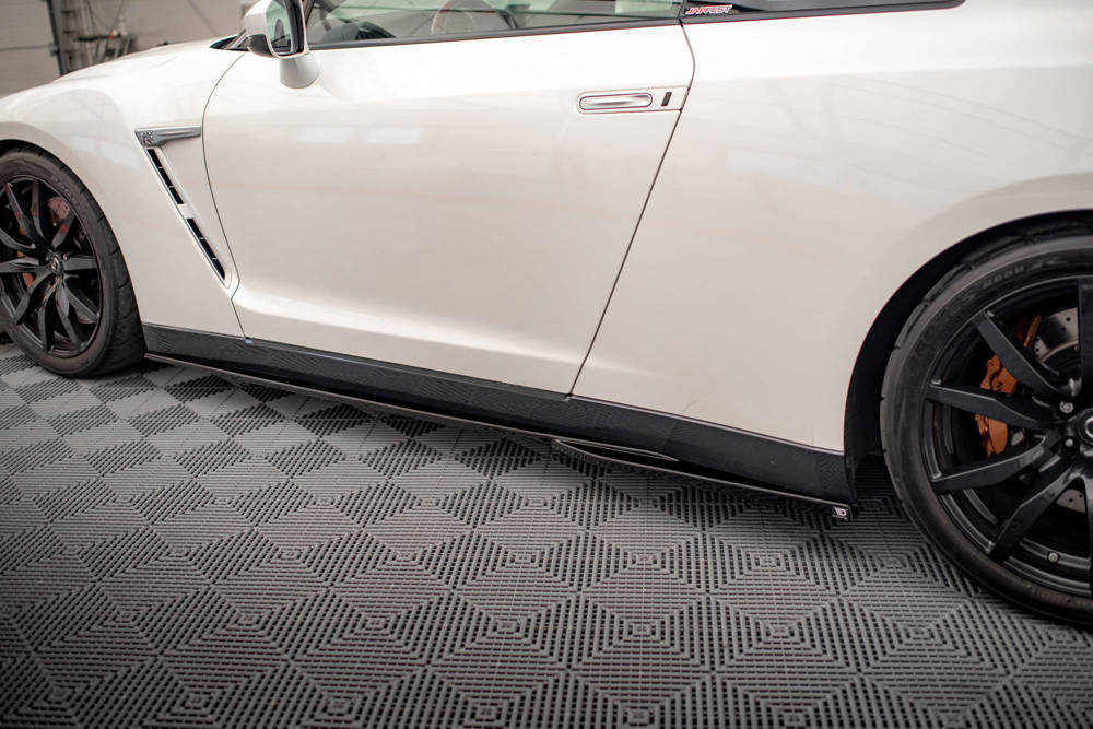 Zijskirts Nissan GTR R35 11-16 Maxton Glans Zwart