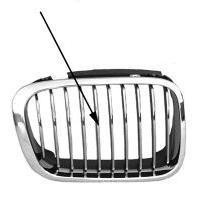 grille, chroom, chroom binnenwerk, links BMW 3 serie E46, 1998-2