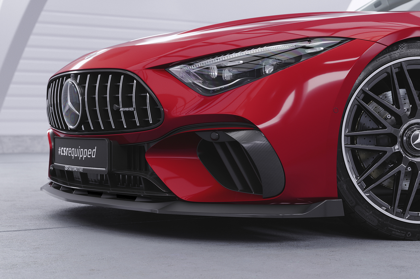 Voorspoiler Mercedes Benz SL (R232) AMG CSR Glans Zwart