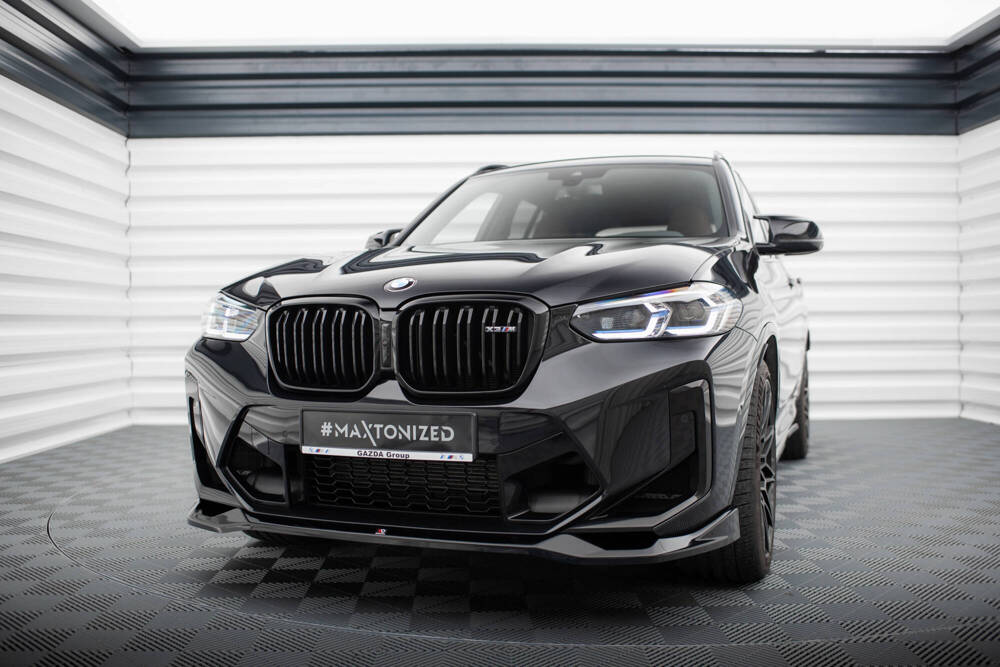 Voorspoiler V.2 BMW X3M F97 FL Maxton Glans Zwart