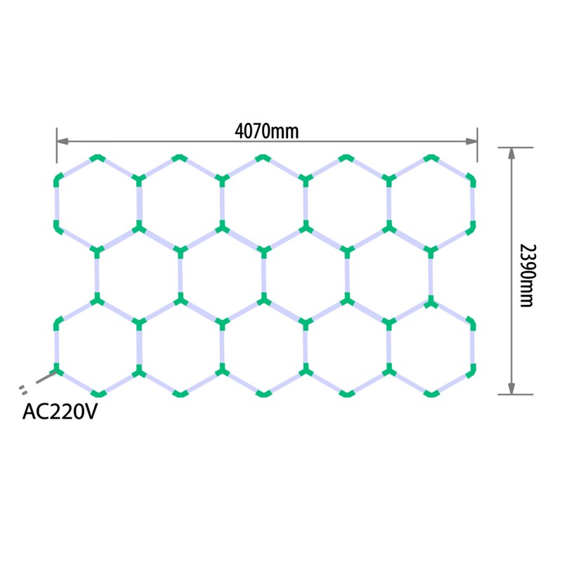 Hexagon verlichting LED paneel 23,9 x 40,7 m 6500K