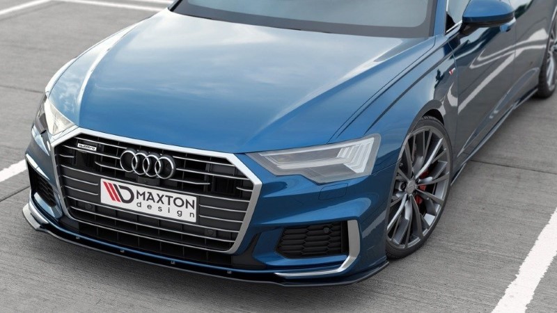 Voorspoiler V.2 Audi A6 S-Line / S6 C8 Maxton Glans Zwart