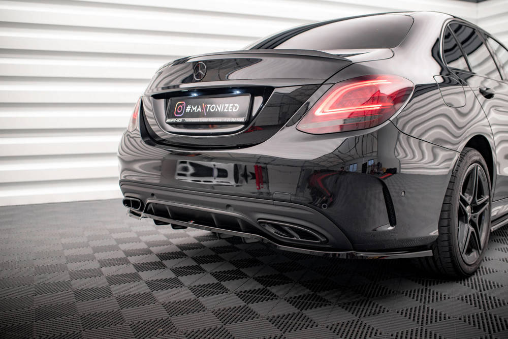 Diffuser Mercedes C Klasse AMG Line W205 Facelift Maxton Glans Zwart