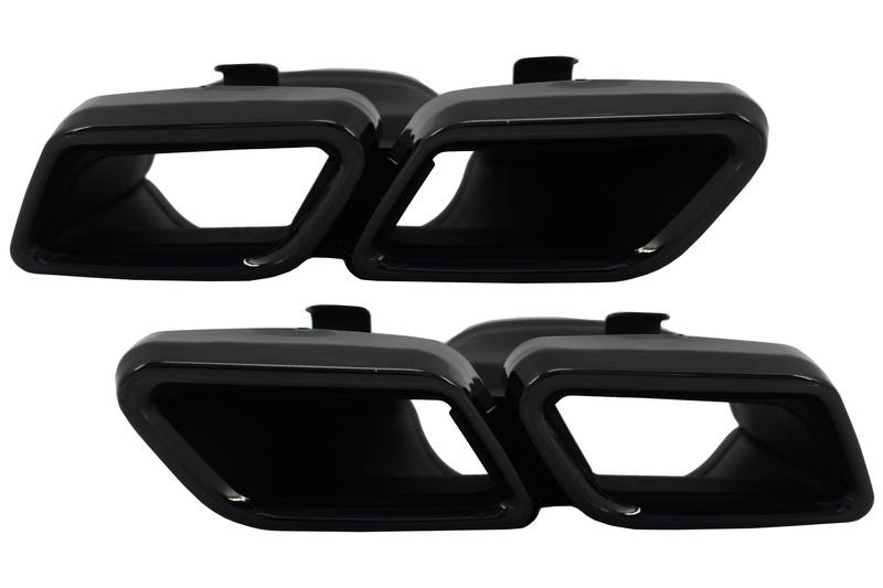Achterbumper Diffusor Mercedes W205 C-Klasse C63 Design Zwarte Tips AMG Sport Line