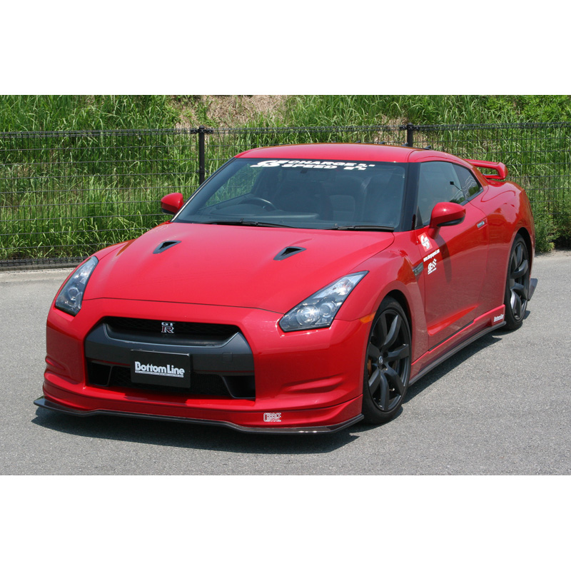 Chargespeed Voorspoiler  Nissan GT-R R35 BottomLine (FRP Zwart)