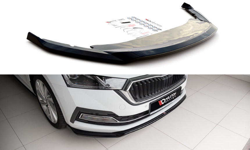 Voorspoiler Skoda Octavia 4 Maxton Design glans zwart V.2