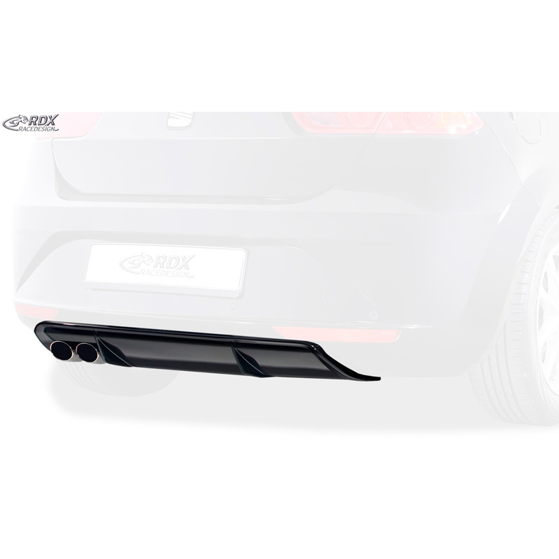 Achterskirt 'Diffusor'  Seat Leon 1P Facelift 2009-2012 excl. FR/Cupra (ABS zwart glanzend)