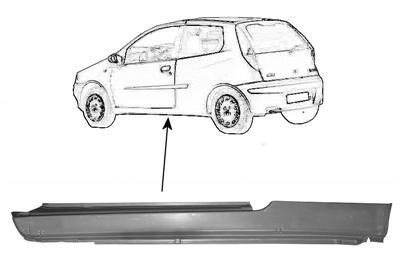dorpel, 3 drs, links Fiat Punto, 1999-2003
