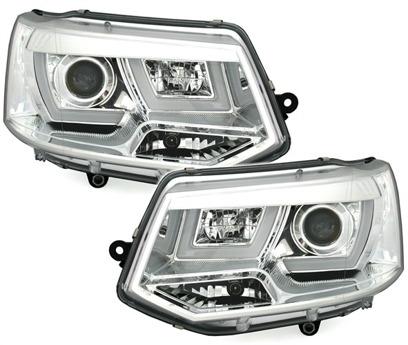 Koplampen VW T5 Transporter Tube Chroom