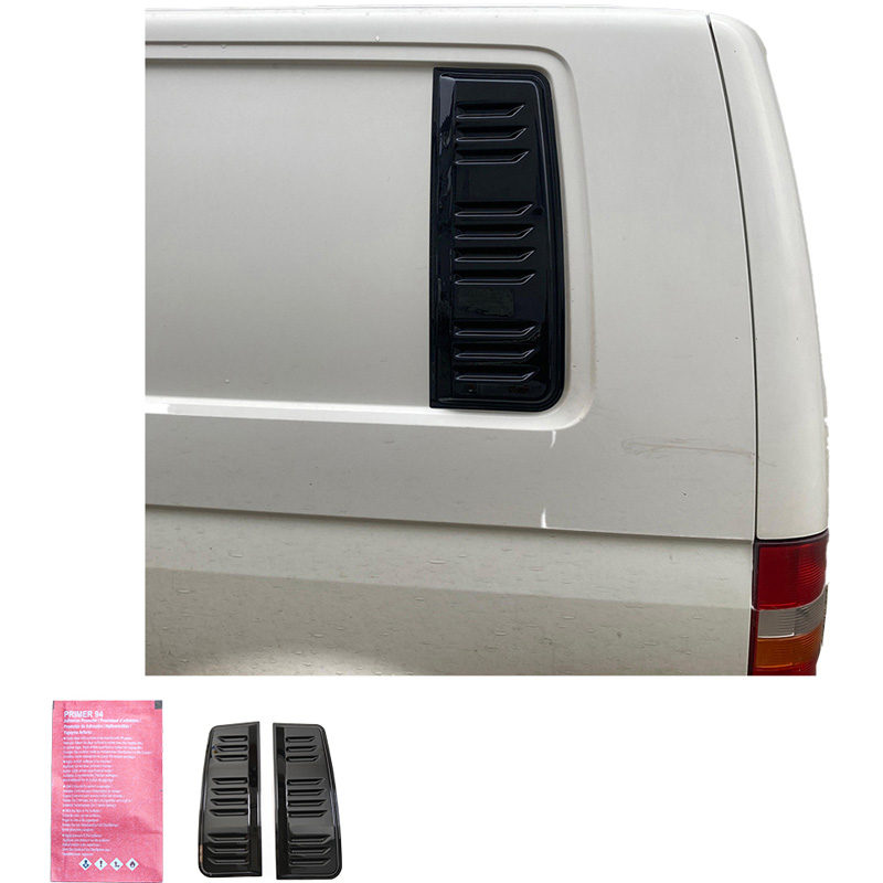 Oneway Set luchtinlaten (zijkant)  Volkswagen Transporter T5.1/T6/T6.1 2010-2022 (Lange wielbasis) - Glanzend zwart