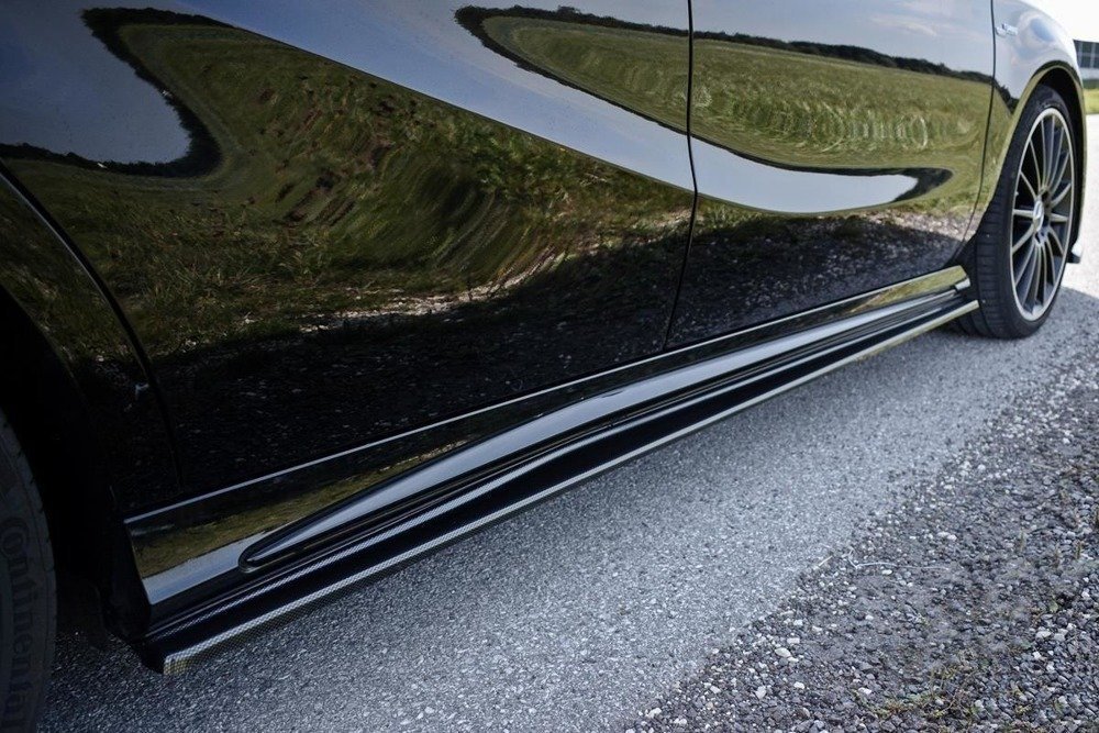 Zijskirts Mercedes A45 W176 CLA45 W117 AMG Facelift Glans Zwart