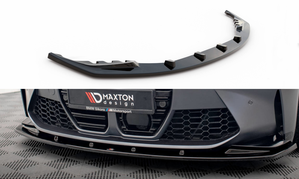 Voorspoiler V.1 BMW M3 Sedan / Touring G80 / G81 Maxton Glanzend zwart