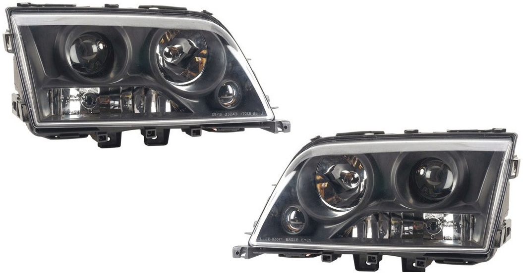 Koplampen Mercedes W202 zwart 93-00