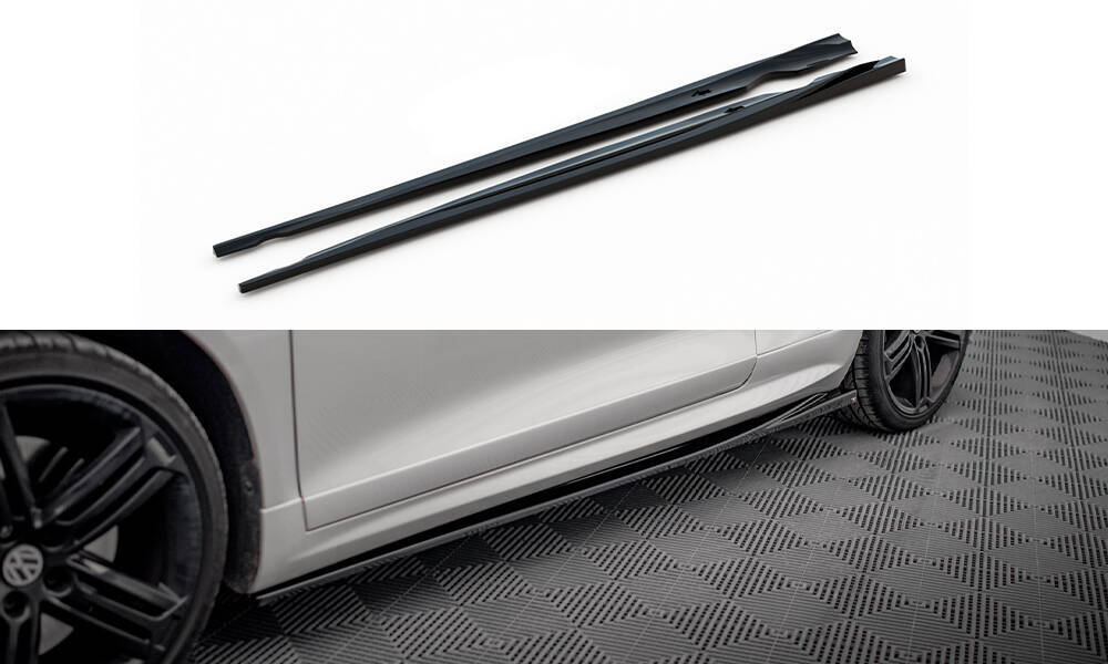Zijskirts V.2 Volkswagen Scirocco R Maxton Glans Zwart