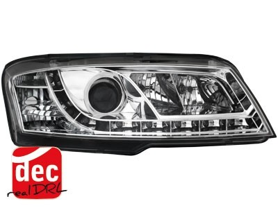Koplampen Fiat Stilo 3drs 01-08 Devil Eyes real DRL LED Chro