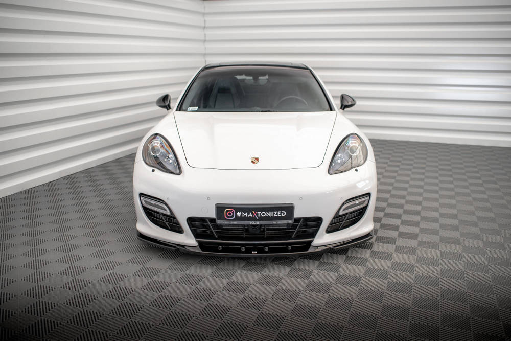 Voorspoiler V.2 Porsche Panamera Turbo 970 Maxton Glans Zwart