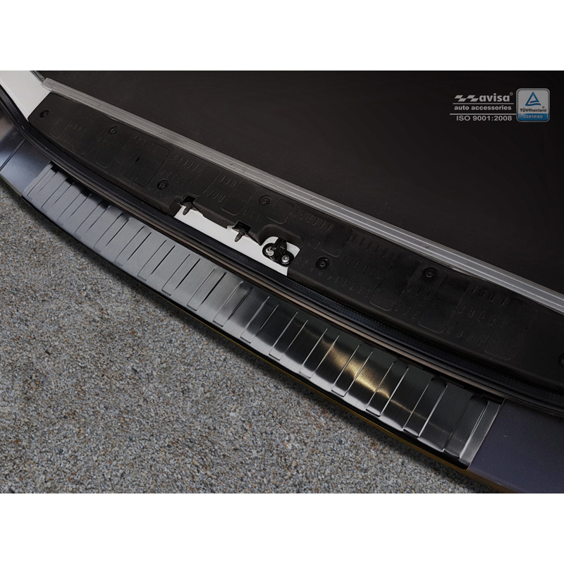 Zwart RVS Achterbumperprotector  Volkswagen Crafter & MAN TGE 2017- 'Ribs'