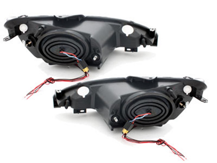 Koplampen Peugeot 206 98-02 Angel Eyes zwart