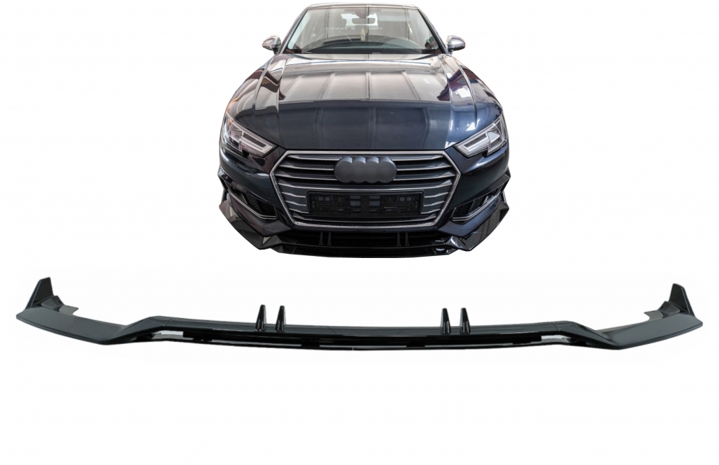 Voorspoiler Audi A4 B9 8W S-Line (2016-2018) Glans Zwart