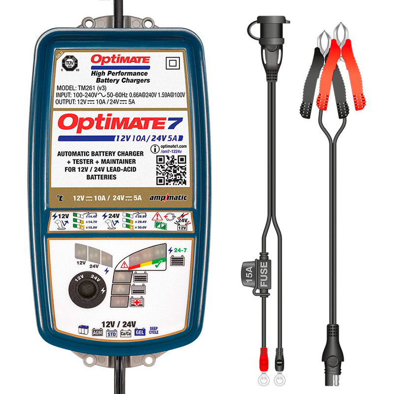 Optimate 7 12V 10-Amp / 24V 5-Amp Acculader / tester / onderhouder