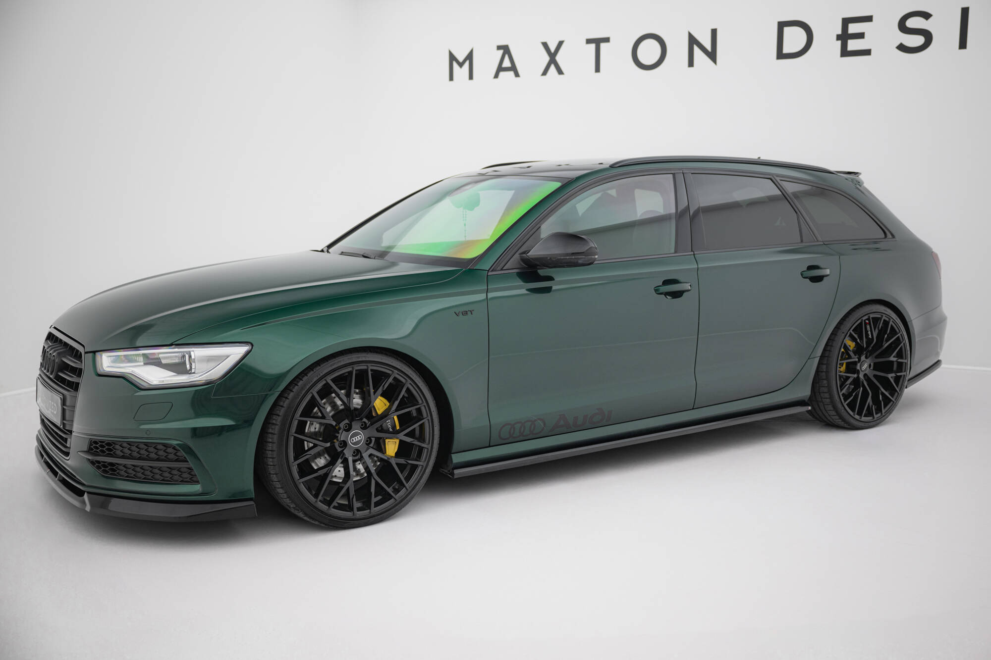 Zijskirts V.2 Audi A6 S-line / S6 C7 Maxton Glanzend zwart