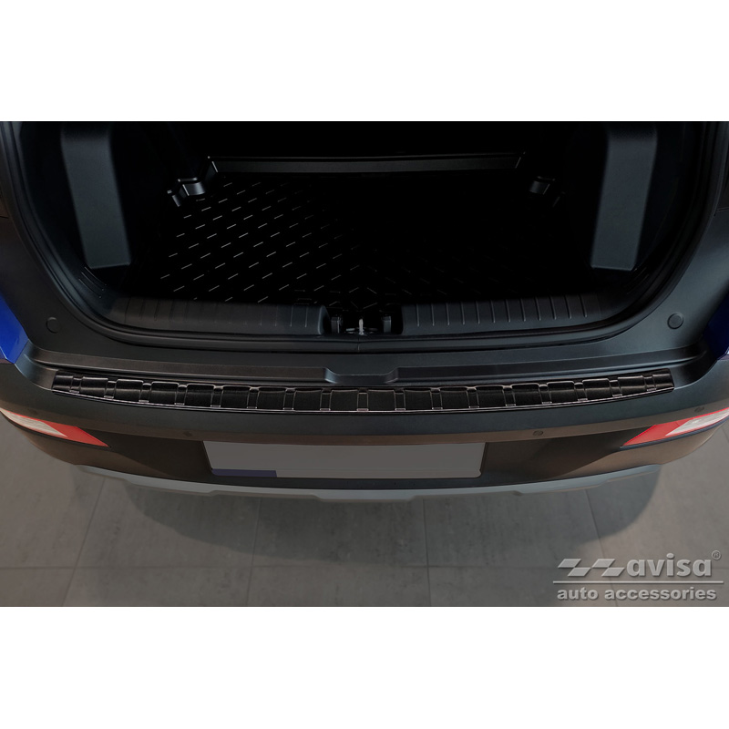 Zwart RVS Achterbumperprotector  Hyundai Bayon 2021- 'Ribs'