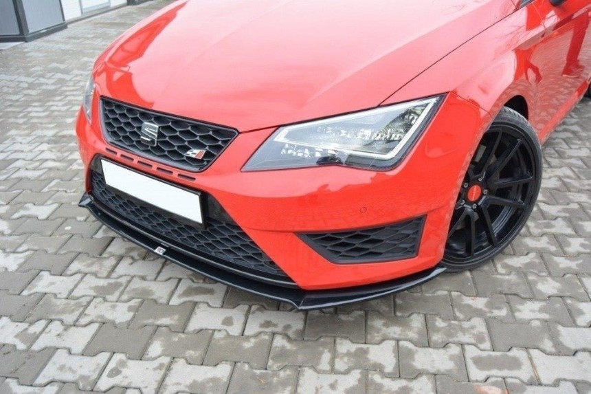 Voorspoiler Seat Leon Cupra FR 5F Maxton Design glans zwart