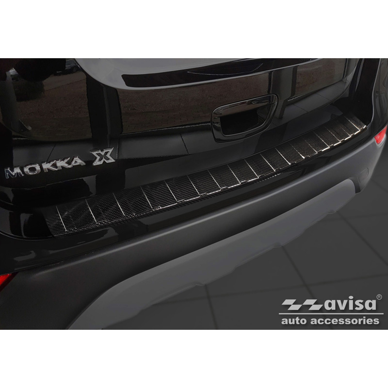 Echt 3D Carbon Achterbumperprotector  Opel Mokka X Facelift 2016-2020 'Ribs'