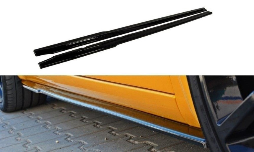 Zijskirts Renault Megane 2 RS Maxton Design glans zwart
