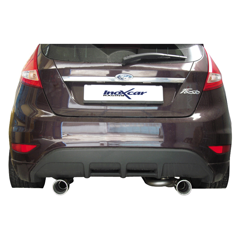 100% RVS Dubbele Sportuitlaat  Ford Fiesta VII 1.6 (120pk) 9/2008- 102mm