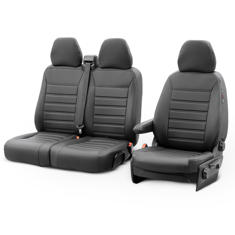 New York Design Kunstleder Stoelhoezenset 2+1  Renault Trafic/Fiat Talento/Nissan NV300/Opel Vivaro 2014- (split in rug bank)